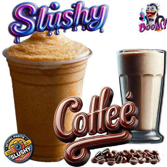 Prepared ice coffee slushy in a clear cup