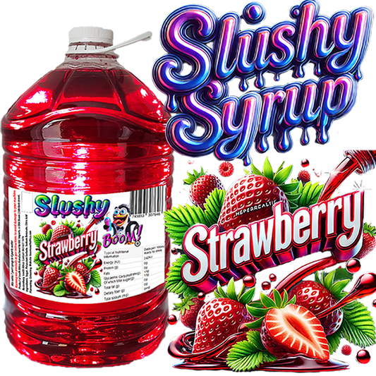 Boom Strawberry 5L slushy syrup concentrate bottle